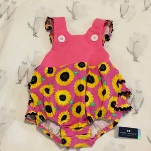 Simply Southern Pink Sunflower Baby Romper